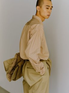 画像8: Riprap "FF REGULAR COLLAR SH" -COTTON POPLIN STRIPE-　color BEIGE/MAROON (8)