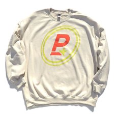 画像1: the poem "OVAL P." Print Sweat Shirt　BEIGE　size XL, 2XL (1)