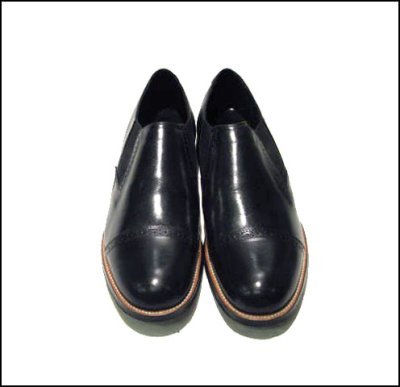 画像1: STACY ADAMS "MADISON SIDE GOA" Leather Shoes BLACK