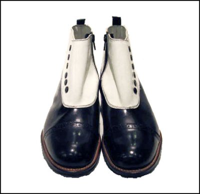 画像1: STACY ADAMS "MADISON" SIDE ZIP Uncle Boots BLACK/WHITE size 8D