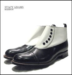 画像1: STACY ADAMS "MADISON" SIDE ZIP Uncle Boots BLACK/WHITE size 8D (1)