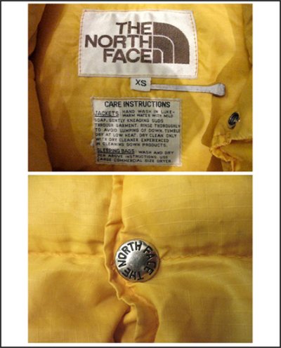 画像1: 1970-80's "THE NORCE FACE" ダウンベスト Yellow size XS 茶タグ