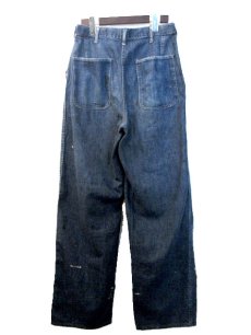 画像2: 1940's "US NAVY" Denim Baker Trousers size w 31 inch 月桂樹ボタン (2)