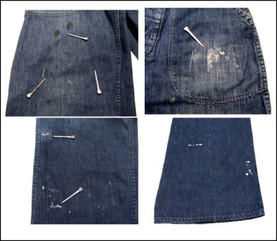 画像2: 1940's "US NAVY" Denim Baker Trousers size w 31 inch 月桂樹ボタン