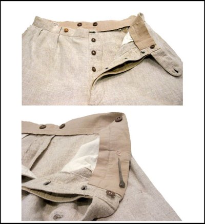 画像1: ~1950's " SELMONT" French Pure Linen Golf Trousers w ~ 33 1/2 inch