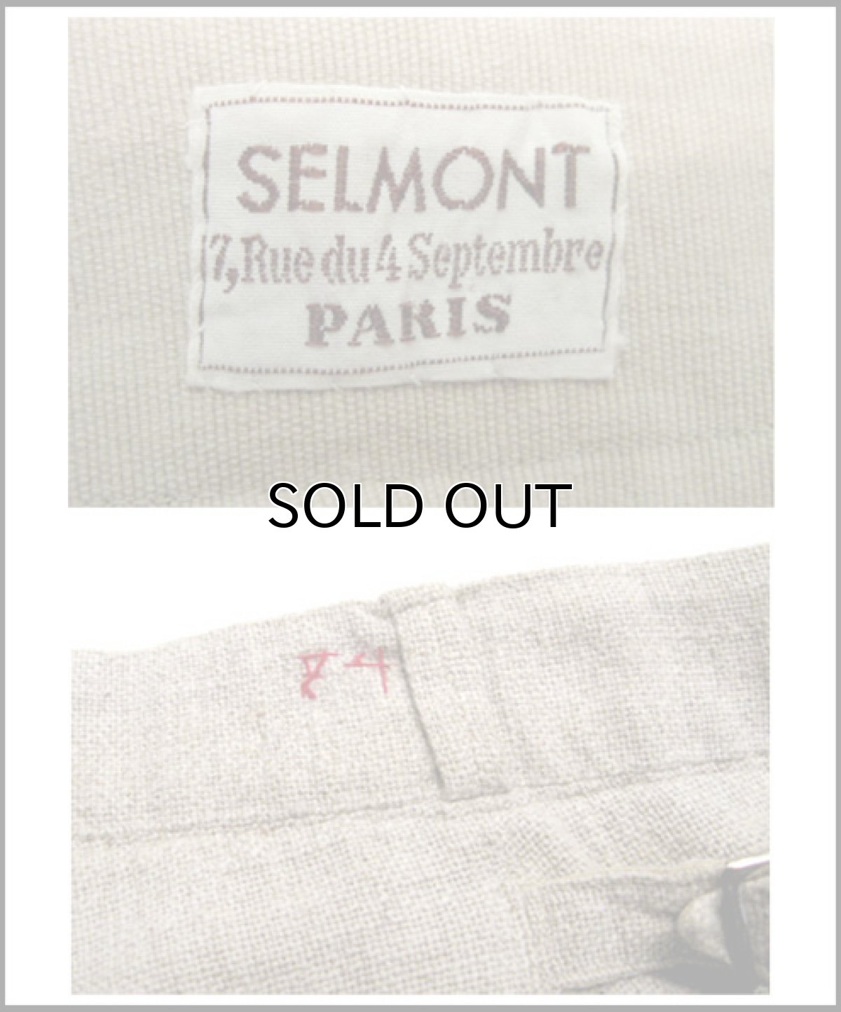 画像3: ~1950's " SELMONT" French Pure Linen Golf Trousers w ~ 33 1/2 inch (3)
