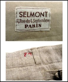 画像3: ~1950's " SELMONT" French Pure Linen Golf Trousers w ~ 33 1/2 inch (3)