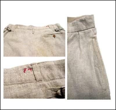 画像2: ~1950's " SELMONT" French Pure Linen Golf Trousers w ~ 33 1/2 inch