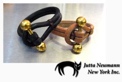 画像2: JUTTA NEUMANN Leather Wrist Band ブレスレット　color : Dark Brown　size : S, M, L