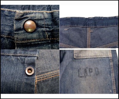 画像2: 1950's "L.A.P.D." Prisoner Denim Trousers size w 33 inch