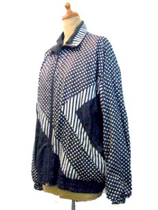 画像3: 1980's "BLAIR BOUTIQUE" Dot / Stripe Nylon Design Jacket　size M (3)