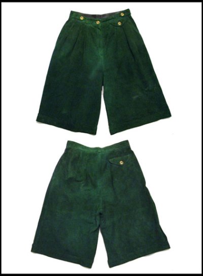 画像1: 1980's "Zeiler" Nubuck Tirol Shorts Green　w  inch