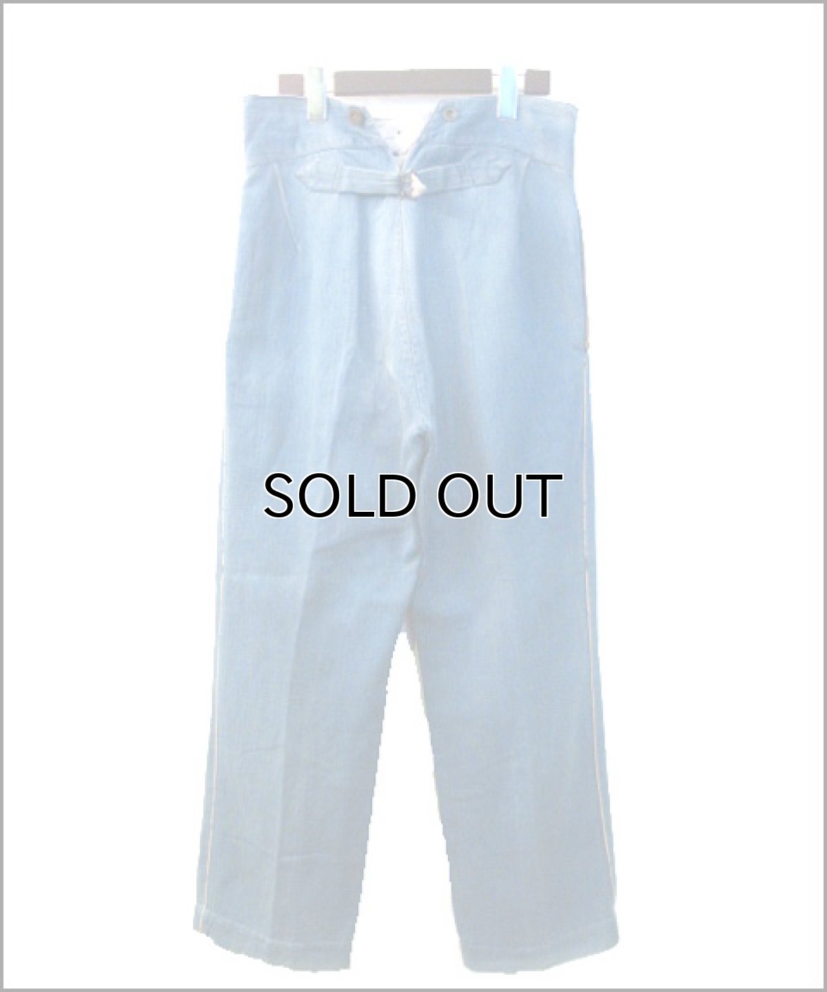 画像3: 1900's ~ Early 20th Century French "Fireman Trousers" Cotton/Linen Herringbone Twill w 32 (3)