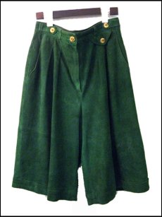 画像1: 1980's "Zeiler" Nubuck Tirol Shorts Green　w  inch (1)