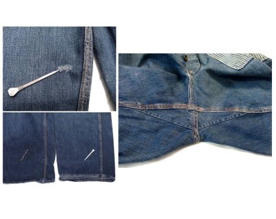 画像3: 1950's "L.A.P.D." Prisoner Denim Trousers size w 33 inch