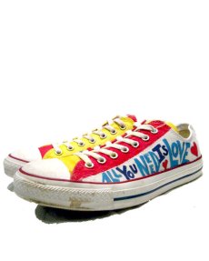 画像1: 00's~ CONVERSE ALL STAR OX. Hand Paint Shoes　size 9 1/2 (1)