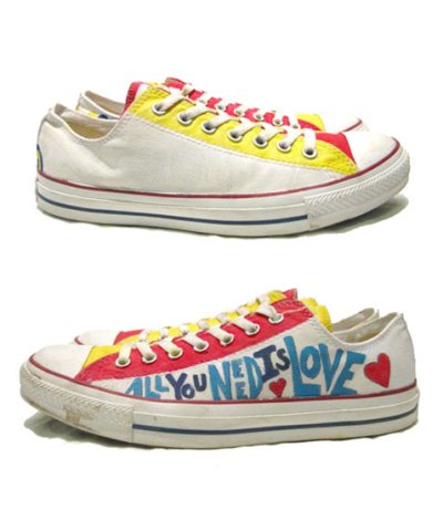 画像1: 00's~ CONVERSE ALL STAR OX. Hand Paint Shoes　size 9 1/2