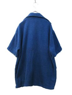 画像2: 1960-70's " Mr.Cabana " Cotton Pile Beach Shirts Blue　size M (表記 S) (2)