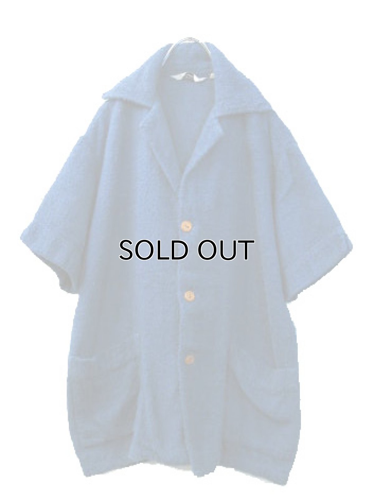 画像1: 1960-70's " Mr.Cabana " Cotton Pile Beach Shirts Blue　size M (表記 S) (1)