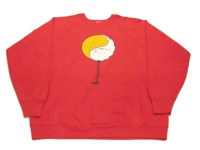 画像1: 1980's "WHITE CRANE TAI CHI CLUB" Print Sweat Shirts 赤　size M (表記L)