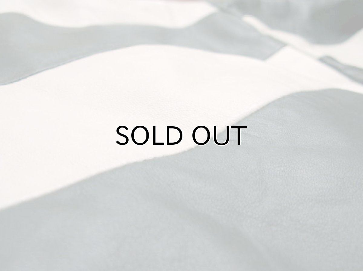 画像5: 1990's "BAGAZIO" Design Leather Pullover Dark Green / White　size XL (表記L) (5)