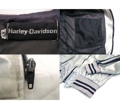 画像2: 1980's HARLEY-DAVIDSON Satin Zip Up  Jacket SILVER　size S (表記XS)