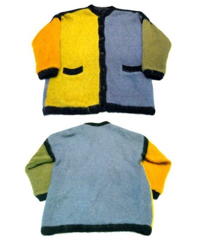 画像1: 1980-90's " YORN BOUTIQUE " Kid Mohair Crazy Color Knit Coat　size Free (表記 M)