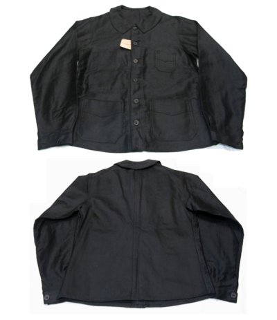 画像1: ~1950's "COCORICO" French Work Cotton Moleskin Jacket Black DEAD STOCK　size S (表記なし)