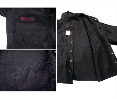 画像3: ~1950's "COCORICO" French Work Cotton Moleskin Jacket Black DEAD STOCK　size S (表記なし)