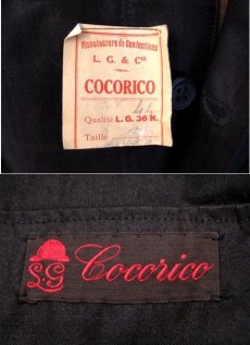 画像4: ~1950's "COCORICO" French Work Cotton Moleskin Jacket Black DEAD STOCK　size S (表記なし) (4)