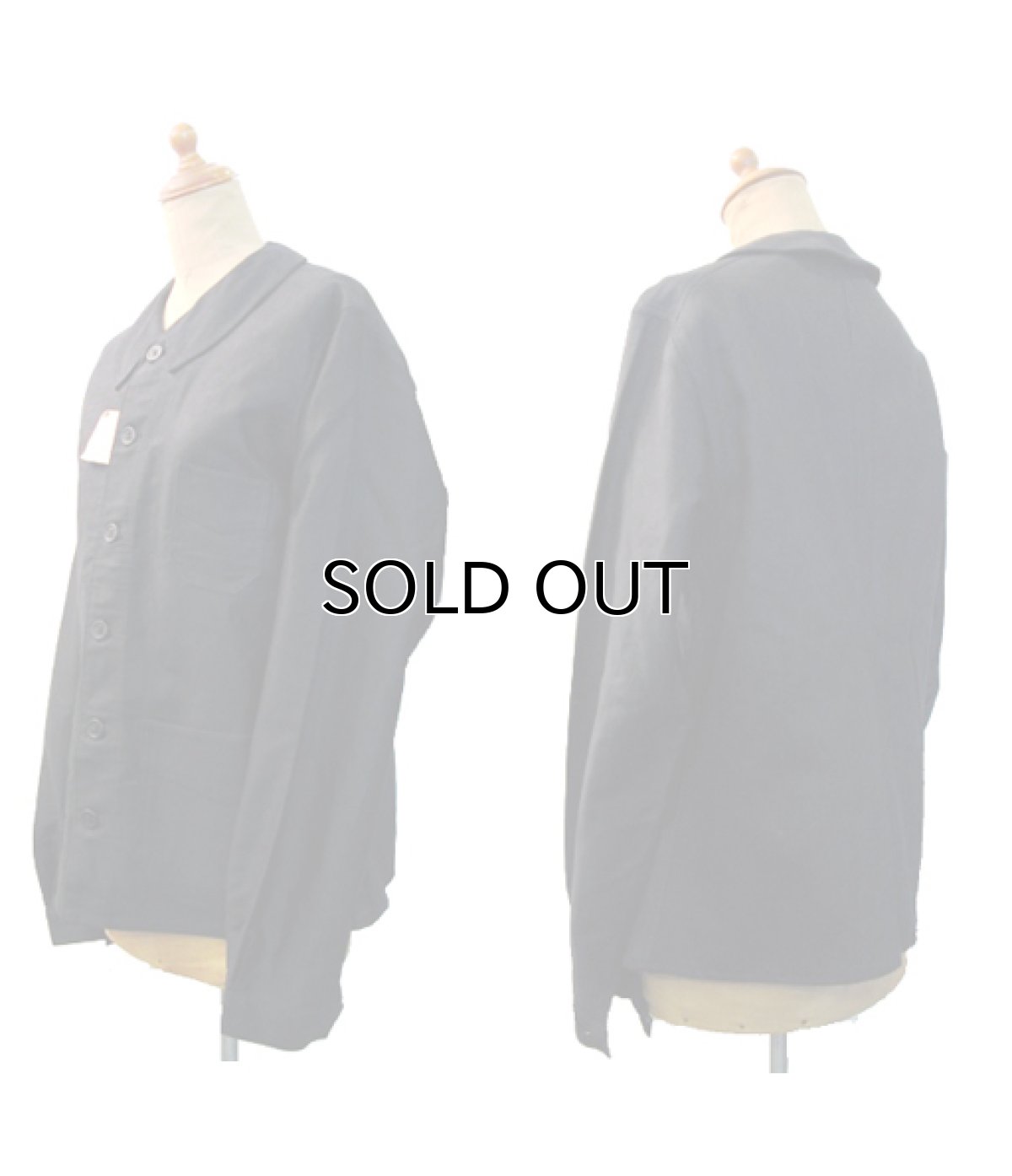 画像2: ~1950's "COCORICO" French Work Cotton Moleskin Jacket Black DEAD STOCK size S (表記なし) (2)