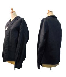 画像2: ~1950's "COCORICO" French Work Cotton Moleskin Jacket Black DEAD STOCK　size S (表記なし) (2)