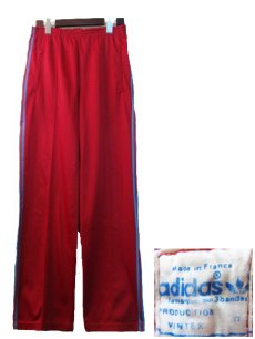 画像1: 1980's adidas Jersey Pants made in France color : Red/Sucks　size M (表記無し) (1)