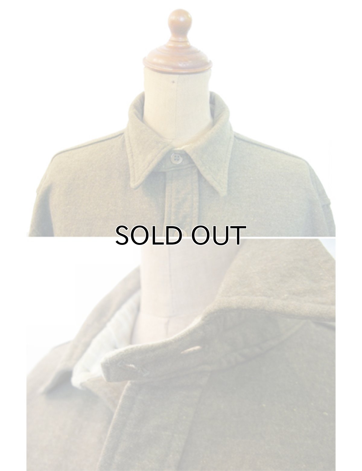 画像3: 1930-40's "Lans-Downs Co." Wool Work Shirts with Chin Strap  size M-L  (表記なし) (3)