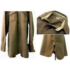 画像4: 1930-40's "Lans-Downs Co." Wool Work Shirts with Chin Strap  size M-L  (表記なし) (4)