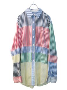 画像3: JONES NEW YORK Crazy Stripe L/S Shirts size S-M (表記 S) (3)
