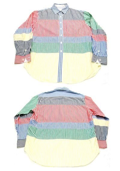 画像1: JONES NEW YORK Crazy Stripe L/S Shirts size S-M (表記 S)