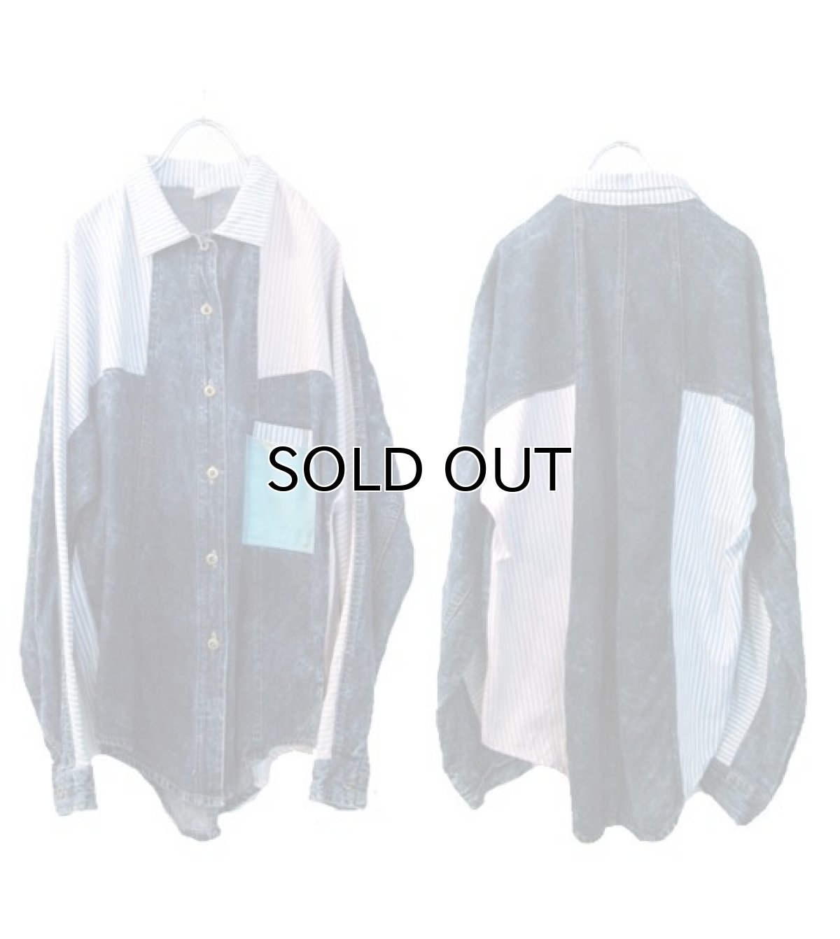 画像2: 1990's "TRAFFIC" Denim / Oxford L/S Shirts size M (表記なし) (2)