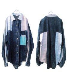 画像2: 1990's "TRAFFIC" Denim / Oxford L/S Shirts size M (表記なし) (2)