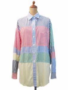 画像1: JONES NEW YORK Crazy Stripe L/S Shirts size S-M (表記 S) (1)