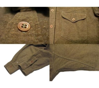 画像2: 1930-40's "Lans-Downs Co." Wool Work Shirts with Chin Strap  size M-L  (表記なし)