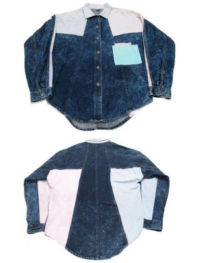 画像1: 1990's "TRAFFIC" Denim / Oxford L/S Shirts size M (表記なし)