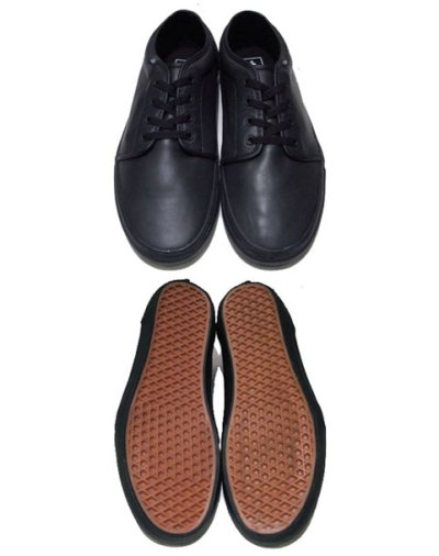 画像1: VANS All Black Leather Sneaker 　size