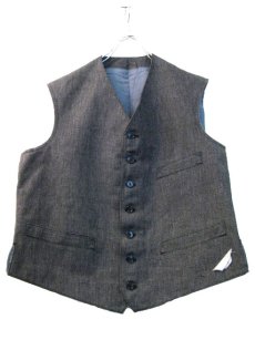 画像1: 1930's French Salt & Pepper GILET Dead Stock　size S - M (表記無し) (1)