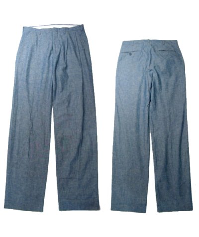 画像1: 1980's Chambray Trousers made in USA　size w 32.5 inch