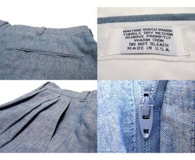 画像3: 1980's Chambray Trousers made in USA　size w 32.5 inch