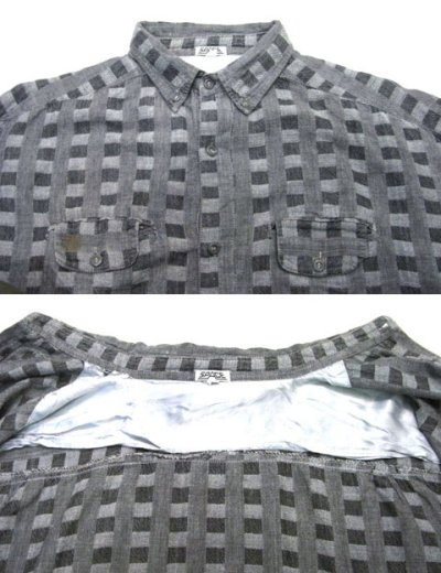 画像2: 1980's "SPACE" Checked Pattern L/S Shirts グレー size L (表記 XL)