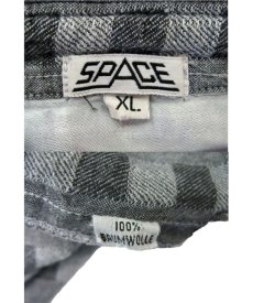 画像4: 1980's "SPACE" Checked Pattern L/S Shirts グレー size L (表記 XL) (4)