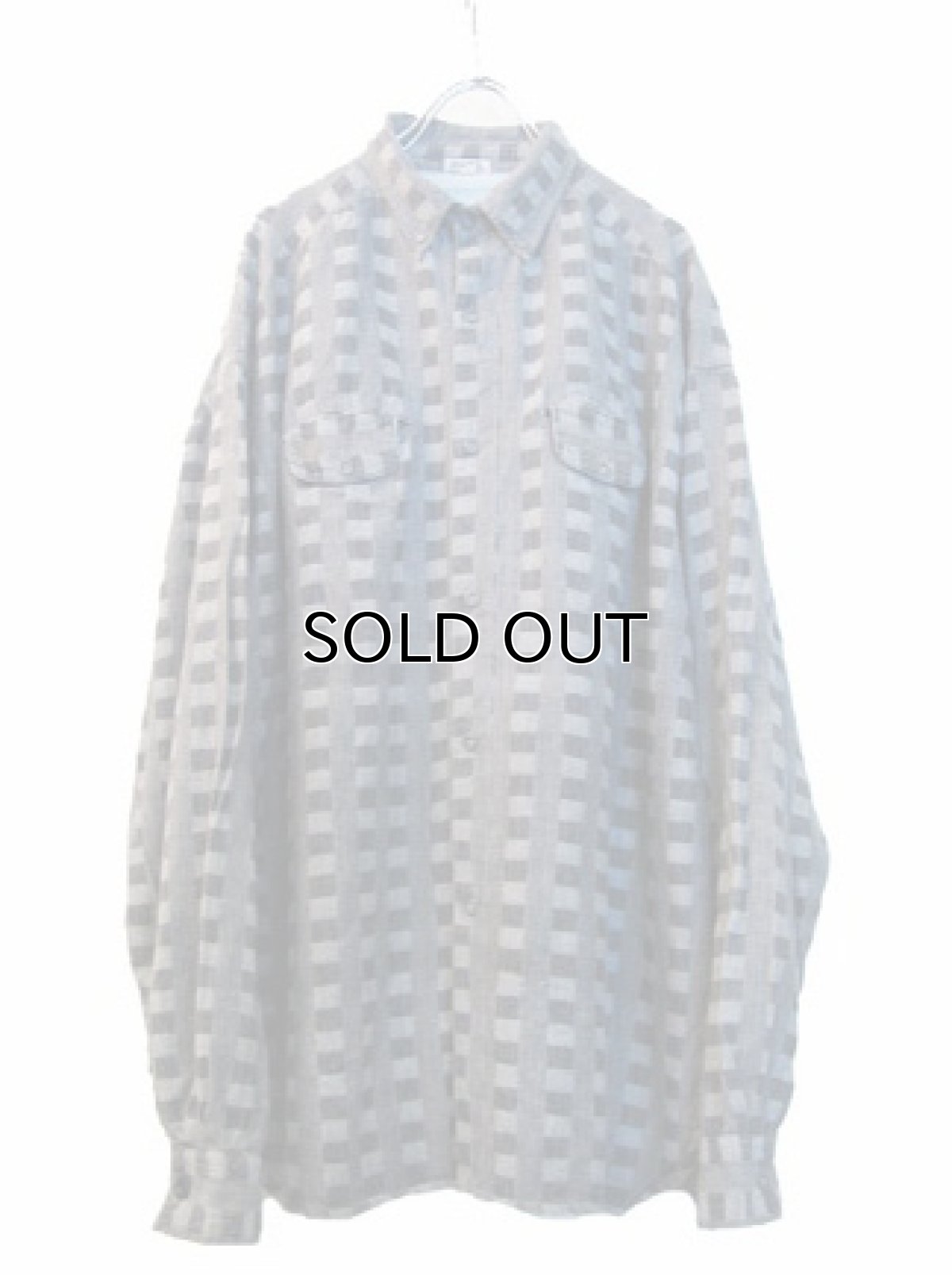 画像2: 1980's "SPACE" Checked Pattern L/S Shirts グレー size L (表記 XL) (2)