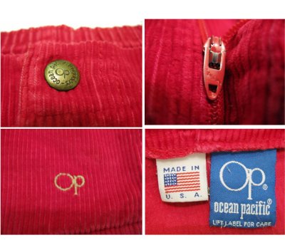 画像3: 1980's "OCEAN PACIFIC" CORDUROY SHORTS "RED"　size w 31~34.5inch (表記34)